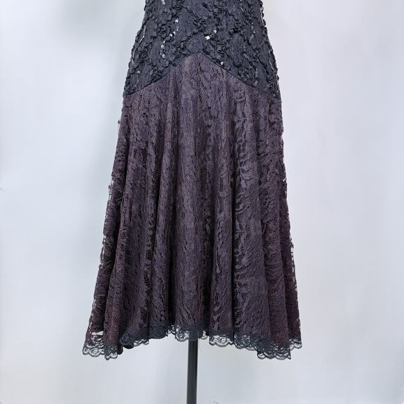 Vintage Lace Dress Size 9/10 Whimsigoth Regency Dark Romantic Moody Prom Formal - Picture 5 of 14